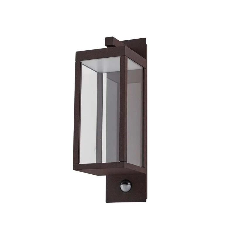 B-Ware Lucande Wandleuchte Außenlampe Ferdinand LED Sensor Bewegungsmelder braun rostfa