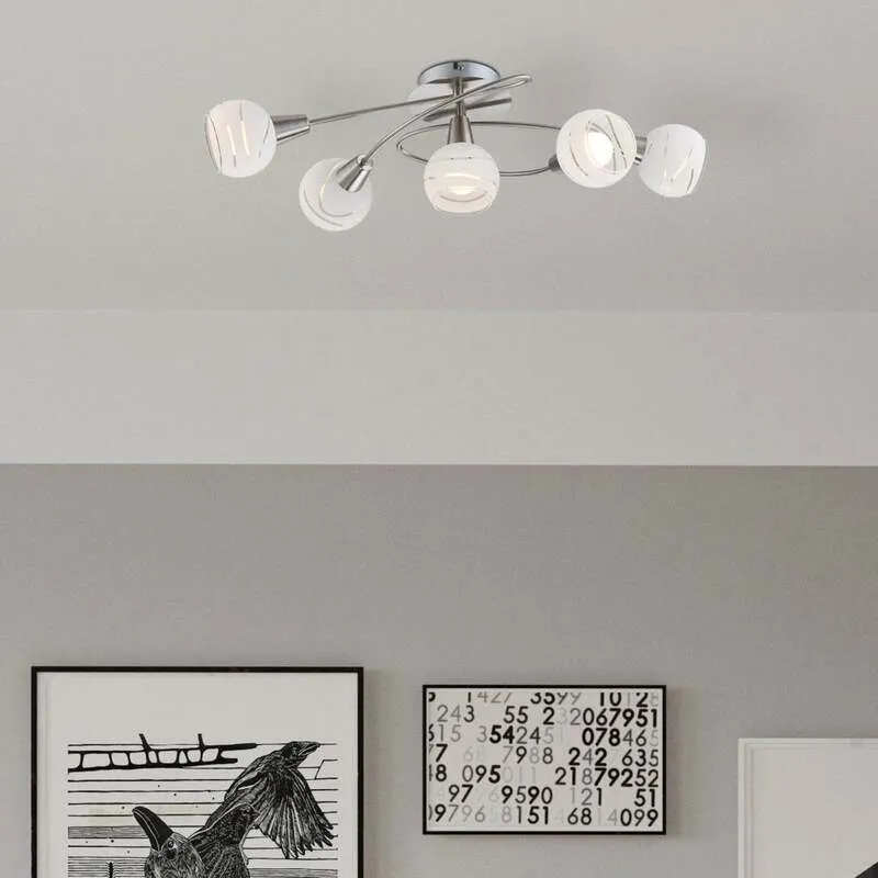 B-Ware Globo Deckenlampe Deckenleuchte Elliott Lampe Länge 62 cm nickel matt Metall