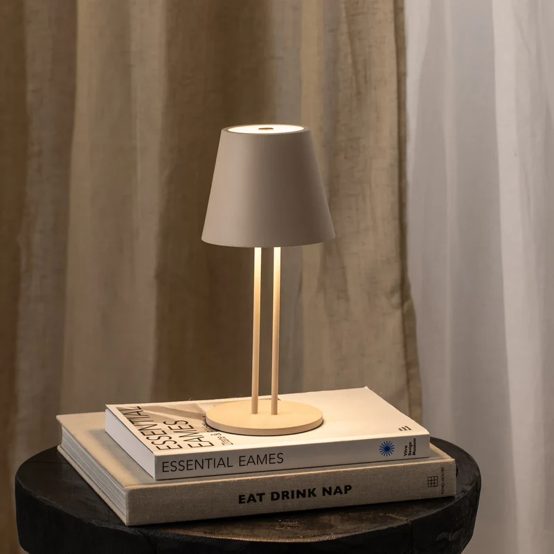 B-Ware Lindby Tischleuchte Akkuleuchte LED Janea beige Metall Kunststoff Akku Touchdim