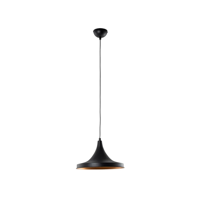 B-Ware Berceste Hängeleuchte Pendelleuchte Metall schwarz gold Lampenschirm 30cm