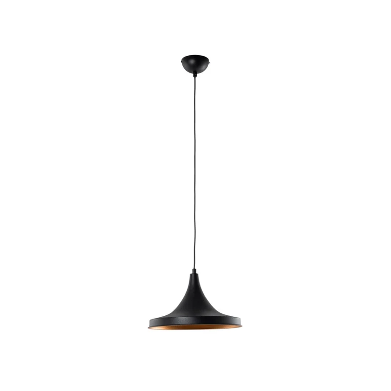 B-Ware Berceste Hängeleuchte Pendelleuchte Metall schwarz gold Lampenschirm 30cm