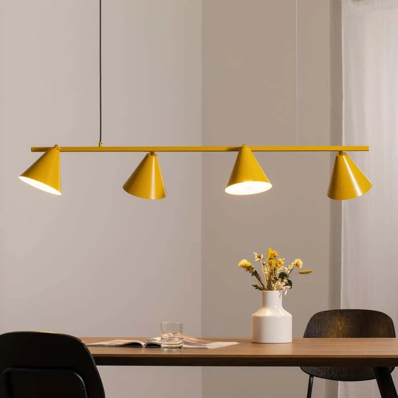 B-Ware ALDEX Hängeleuchte Form 4 gelb 4-flammig dimmbar Metall E27 120 cm