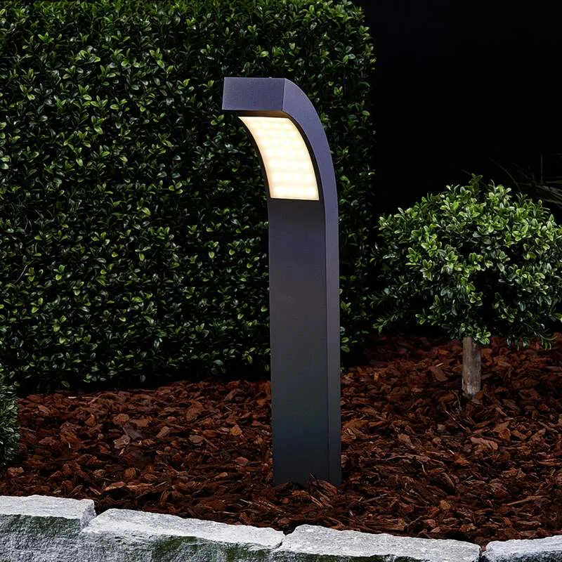 Lucande LED Sockelleuchte Gartenleuchte Lennik anthrazit 60cm IP54 4,2W 450lm