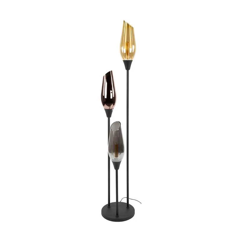 B-Ware Stehlampe Mixture 168cm 3-flammig Lampe Leuchte bunt transparent schwarz Glas