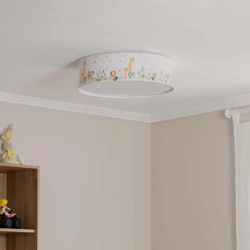 B-Ware Euluna Kinderzimmer-Deckenleuchte Max Ø 50 cm dimmbar bunt weiß Metall PVC