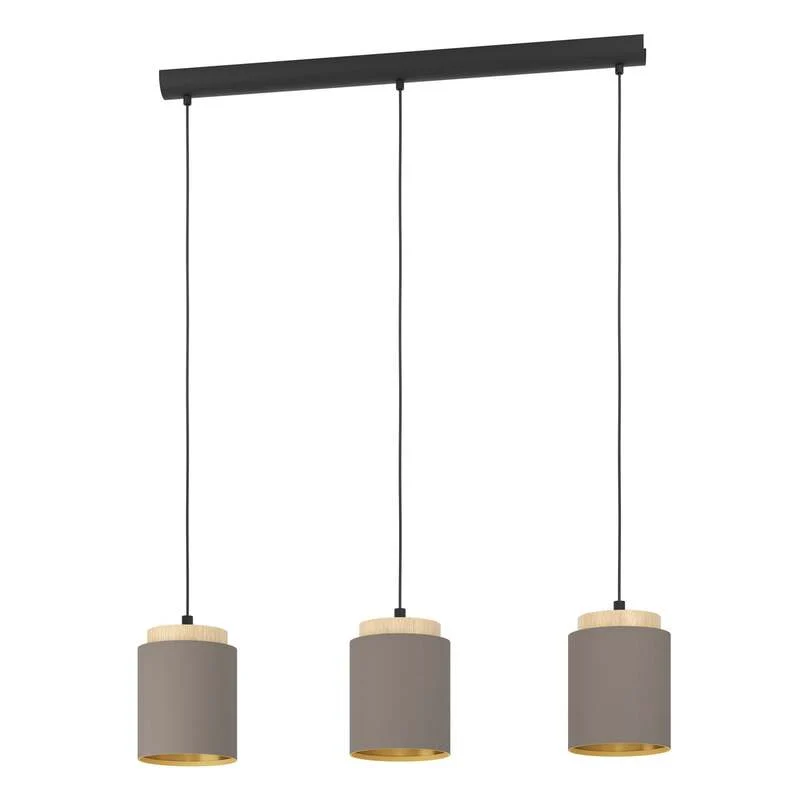 B-Ware Eglo Hängelampe Hängeleuchte Albariza LED Pendelleuchte dimmbar braun 3-flammig