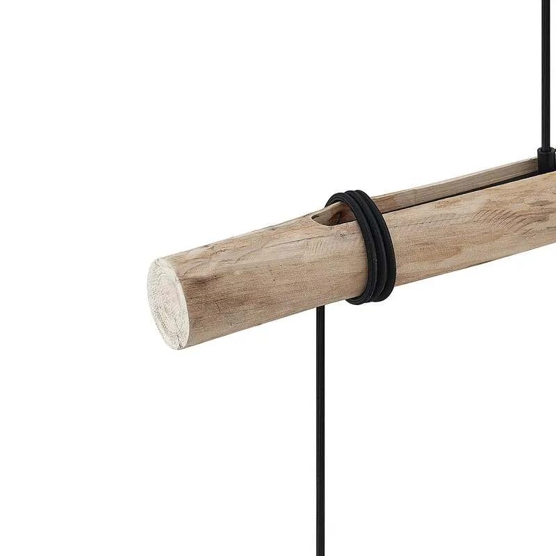 B-Ware Lindby Hängeleuchte Ferris 4-flammig LED Pendelleuchte Lampe Holz schwarz 90cm