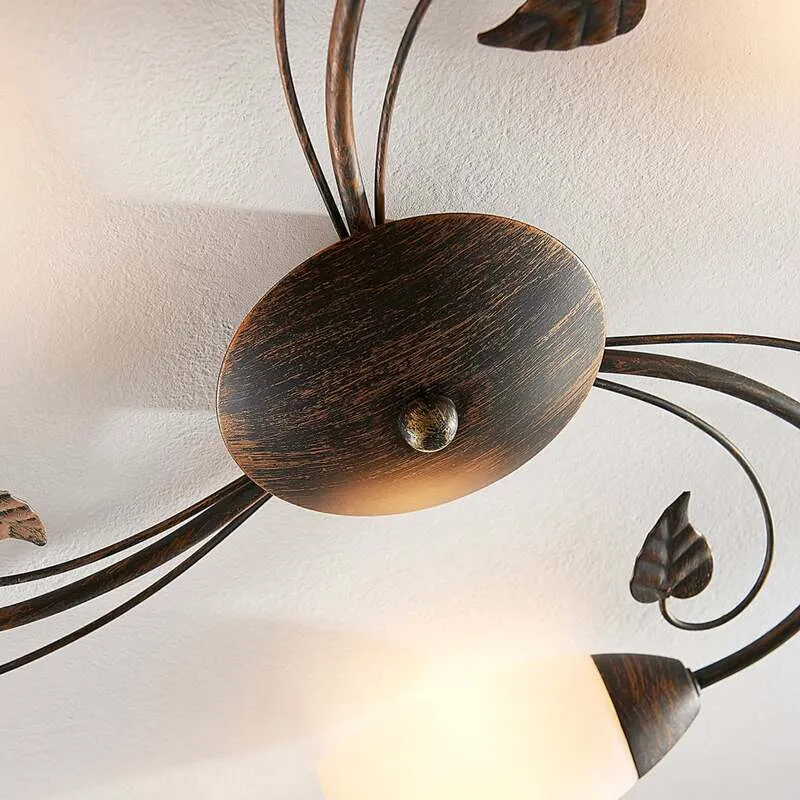 B-Ware Lindby Deckenleuchte Stefania LED Lampe Leuchte dimmbar schwarz-gold Ø46cm 3-flg