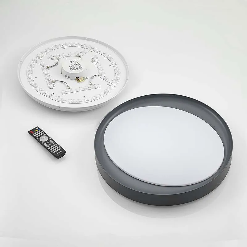 B-Ware Lindby Deckenleuchte Alyano LED dimmbar RGB CCT Fernbedienung 48cm dunkelgrau