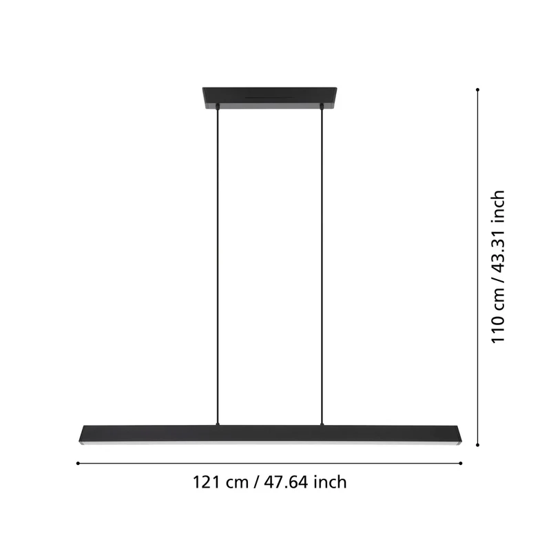 B-Ware EGLO connect Hängeleuchte Simolaris-Z LED Pendelleuchte dimmbar schwarz 122cm