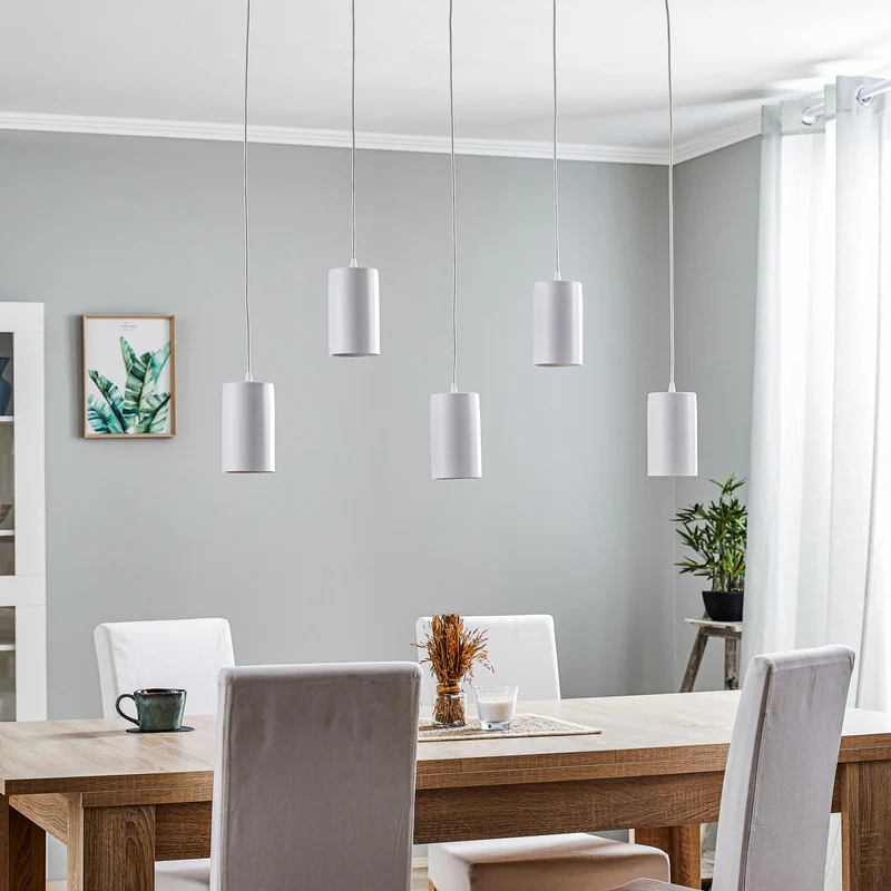 B-Ware Pendelleuchte ZW Tube 170 Hängeleuchte 5-flammig dimmbar weiß 95x10cm Stahl