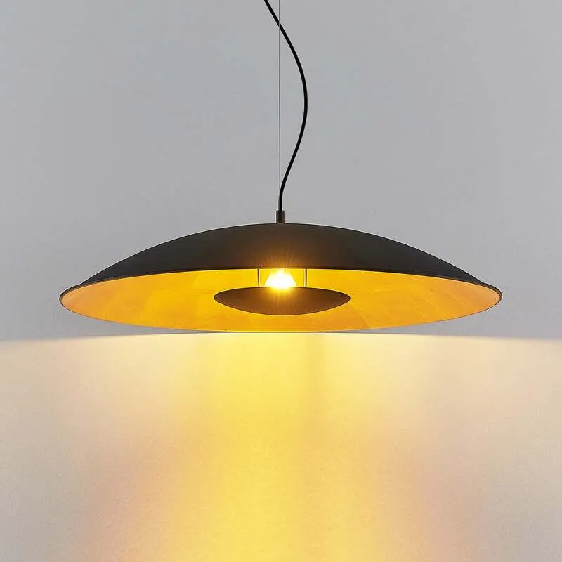 B-Ware Lindby Hängelampe Hängeleuchte Narisara LED Pendelleuchte dimmbar schwarz-gold