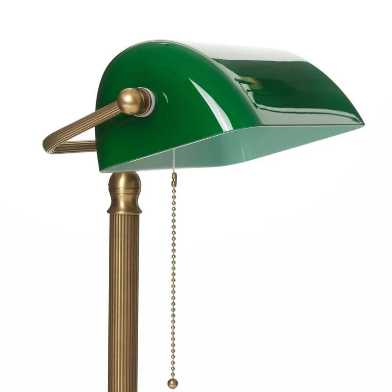 B-Ware Berliner Messinglampen Bankerleuchte JIVAN LED Tischlampe Lampe grün messing