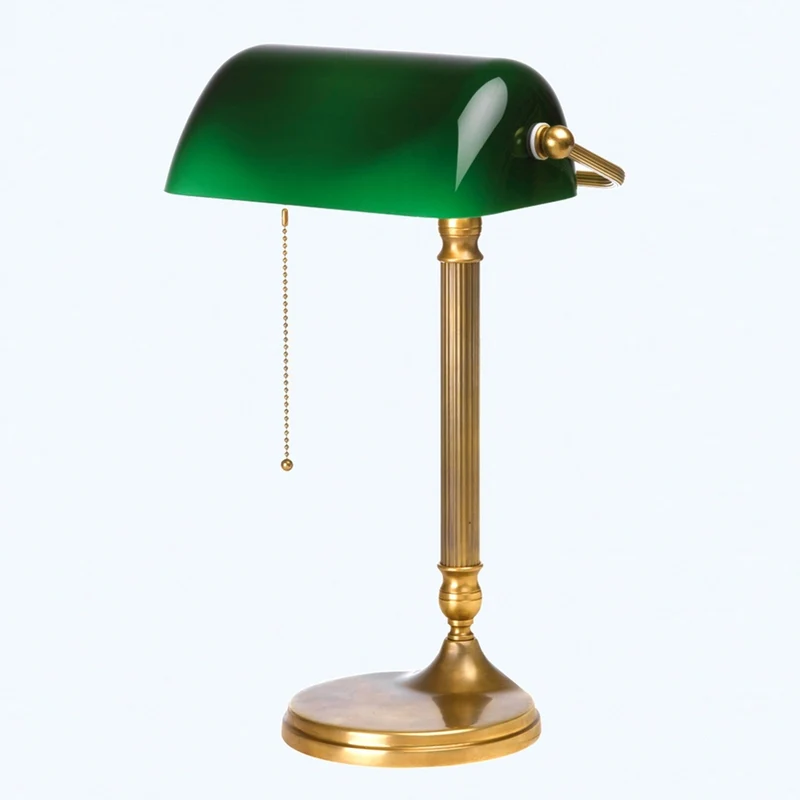 B-Ware Berliner Messinglampen Bankerleuchte JIVAN LED Tischlampe Lampe grün messing