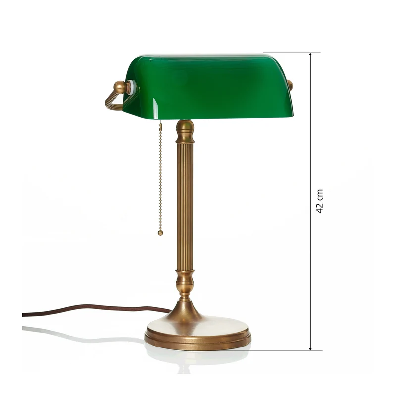 B-Ware Berliner Messinglampen Bankerleuchte JIVAN LED Tischlampe Lampe grün messing