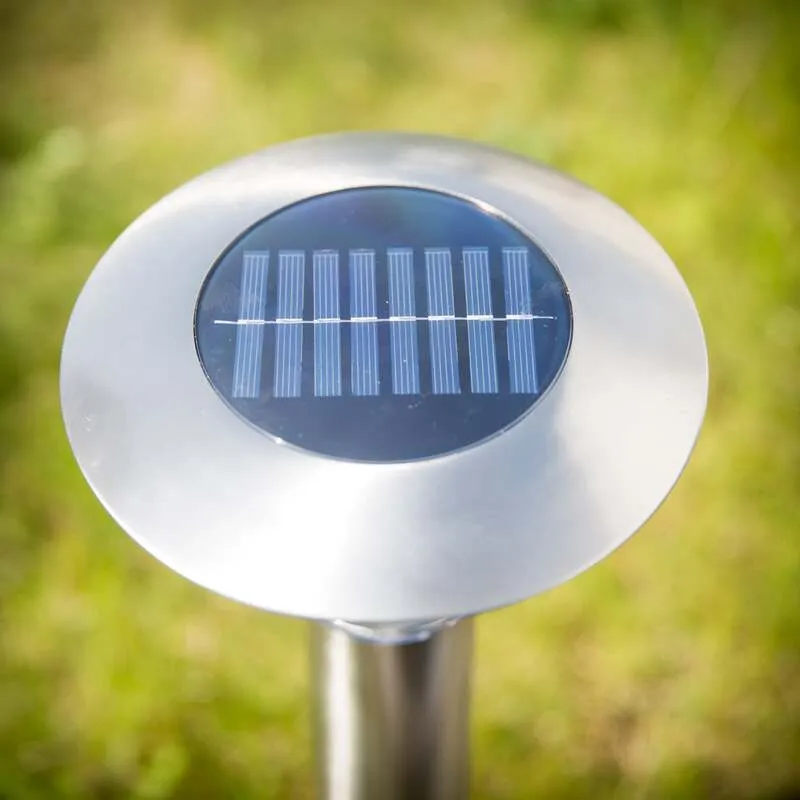 B-Ware Lindby Solar-Gartenleuchte Jolin LED Außenleuchte Edelstahl 66cm IP44