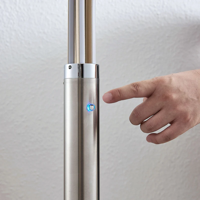 B-Ware Lindby Stehleuchte Standleuchte LED Boba Metall nickel matt warmweiß 185 cm