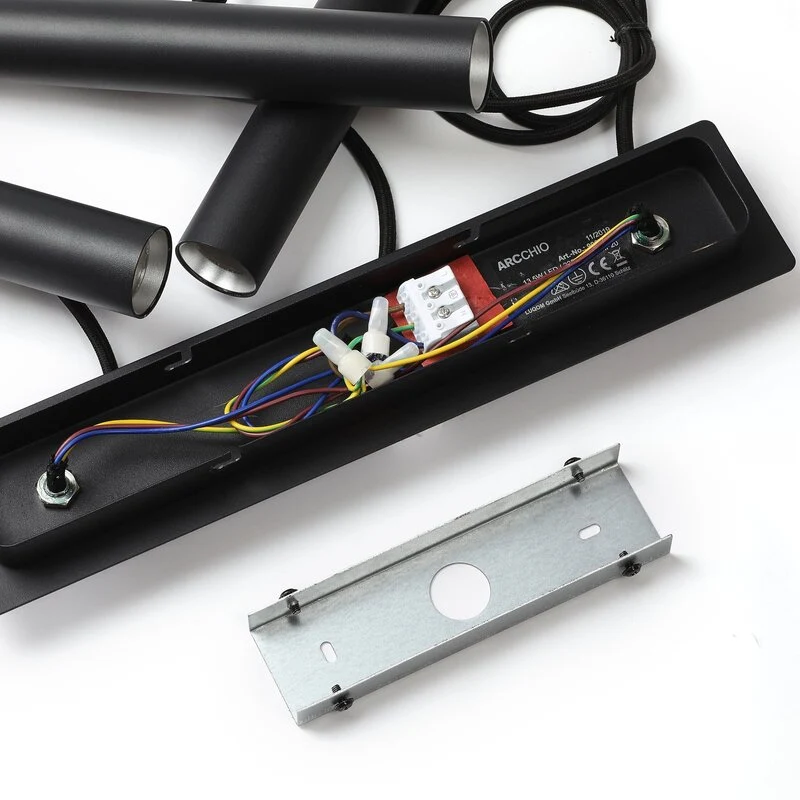 B-Ware Arcchio Pendelleuchte Hängelampe LED Franka schwarz Aluminium lang