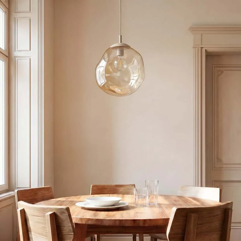 B-Ware TK Lighting Hängeleuchte Pendelleuchte Lava Glas Sand Cognac E27 LED Ø 35 cm