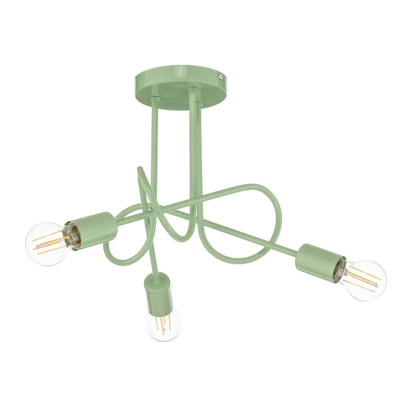 B-Ware Deckenleuchte Lampe Oxford Metall grün Beleuchtung E27 Leuchte LED 3 flammig