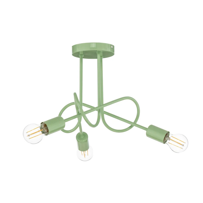 B-Ware Deckenleuchte Lampe Oxford Metall grün Beleuchtung E27 Leuchte LED 3 flammig