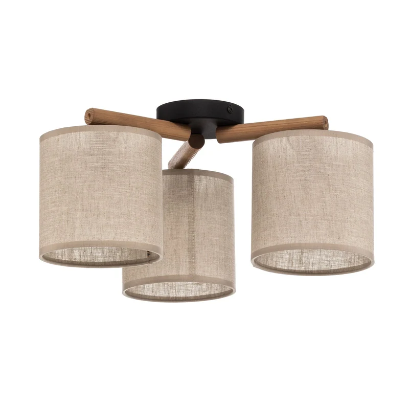 B-Ware TK Lighting Deckenlampe Lampe Synonym Deva Textil Baumwolle Holz beige schwarz