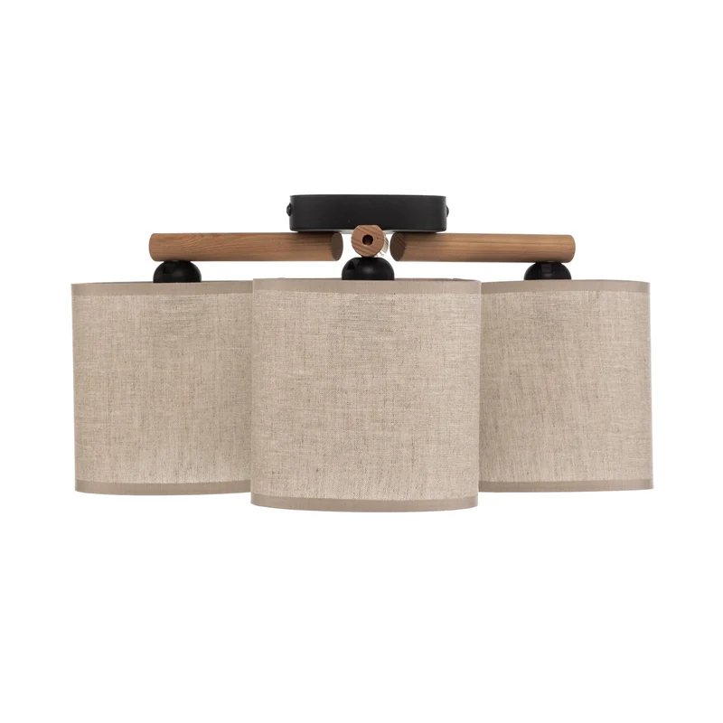 B-Ware TK Lighting Deckenlampe Lampe Synonym Deva Textil Baumwolle Holz beige schwarz