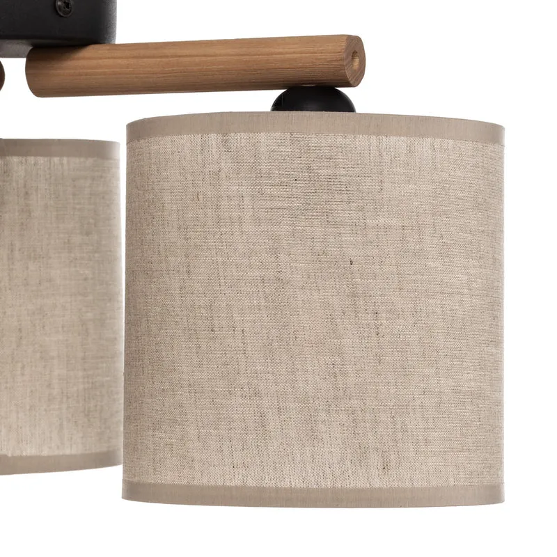 B-Ware TK Lighting Deckenlampe Lampe Synonym Deva Textil Baumwolle Holz beige schwarz