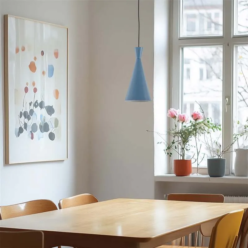 B-Ware Hängeleuchte Tom Pendelleuchte Metall hellblau Leuchte Lampe E27 LED Tisch Theke