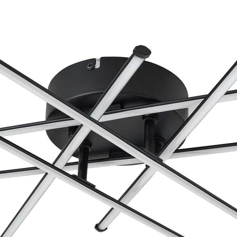B-Ware Lindby Deckenleuchte Lampe LED Elviano schwarz Ø 80 cm 3000 K Aluminium Leuchte