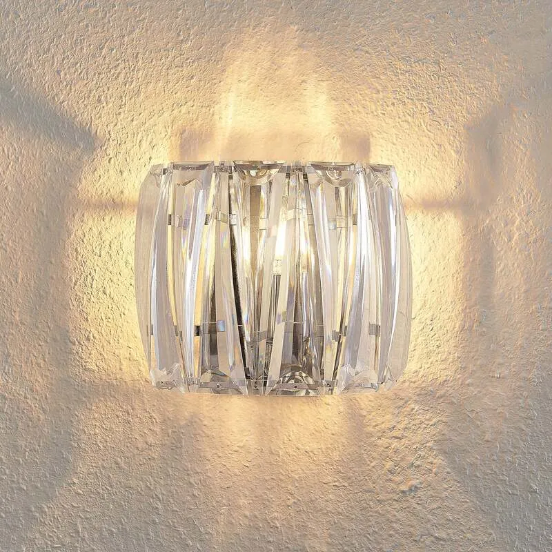 B-Ware Lindby Wandleuchte Wandlampe Sofia LED Leuchte dimmbar chrom transparent 23cm