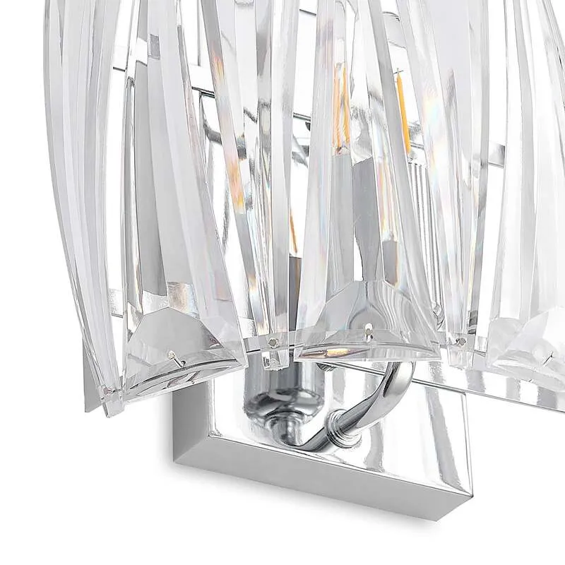 B-Ware Lindby Wandleuchte Wandlampe Sofia LED Leuchte dimmbar chrom transparent 23cm
