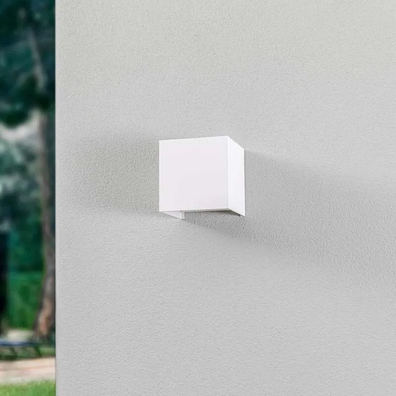 B-Ware Lindby LED-Außenwandleuchte Nivar eckig weiß Metall IP54 5,4 W 360 lm