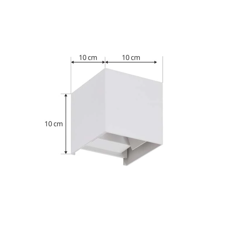 B-Ware Lindby LED-Außenwandleuchte Nivar eckig weiß Metall IP54 5,4 W 360 lm