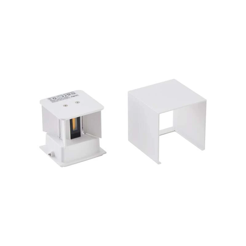 B-Ware Lindby LED-Außenwandleuchte Nivar eckig weiß Metall IP54 5,4 W 360 lm