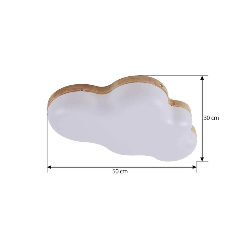 B-Ware Lindby LED-Deckenleuchte Pilvi Wolke 50 cm 18 W Warmweiß Kunststoff Holz