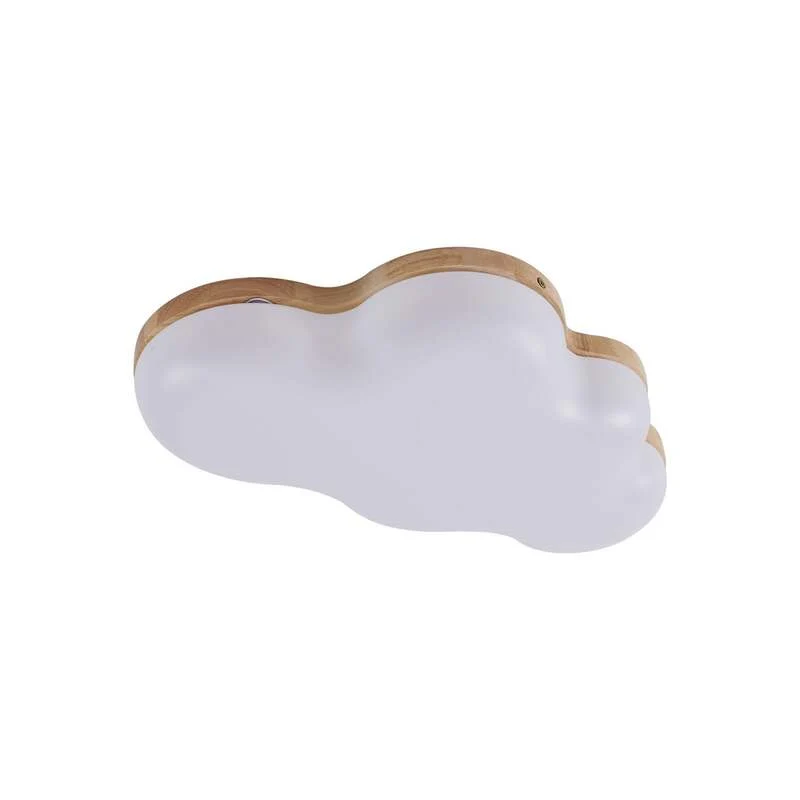B-Ware Lindby LED-Deckenleuchte Pilvi Wolke 50 cm 18 W Warmweiß Kunststoff Holz