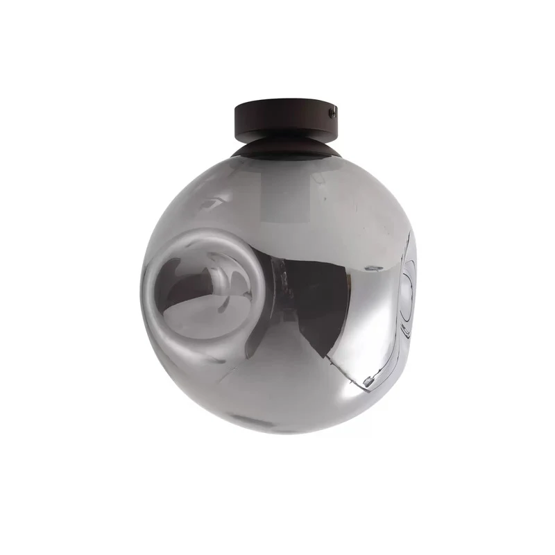 B-Ware Lindby Deckenlampe Valentina rauchgrau rund Ø 25 cm dimmbar E27