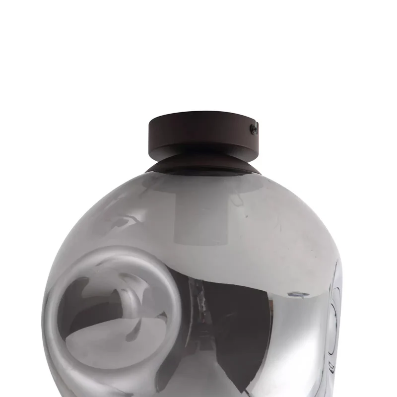 B-Ware Lindby Deckenlampe Valentina rauchgrau rund Ø 25 cm dimmbar E27