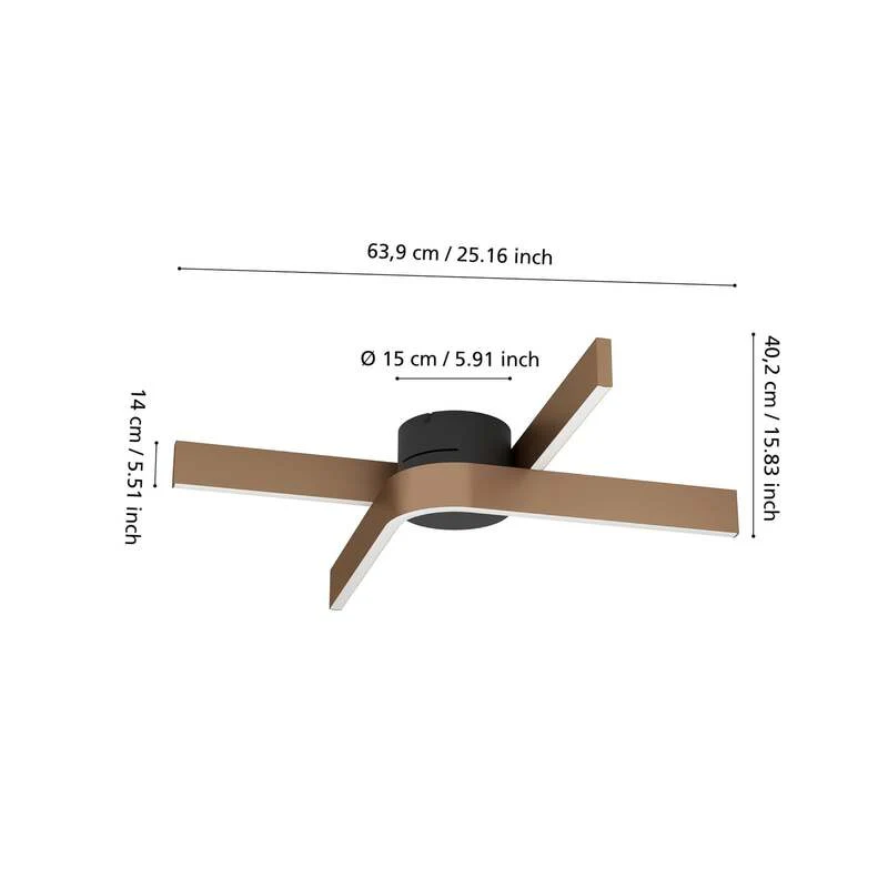 B-Ware EGLO FOLCINO-Z MATTER Ceiling Lamp 640x400 RGB/CCT 3720lm Black/bronze