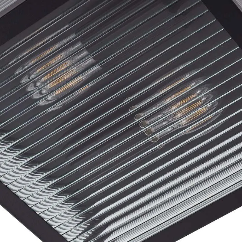 B-Ware Lindby Außendeckenleuchte Bolgar LED Gartenleuchte dimmbar schwarz 29x29cm