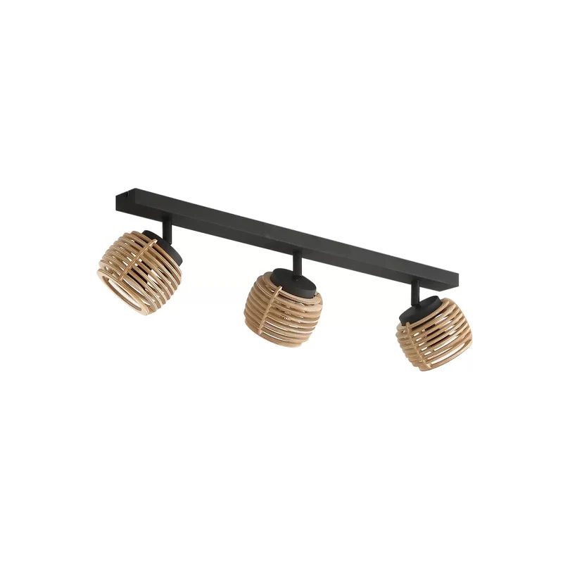 B-Ware Lindby Deckenleuchte Ediz, 3-flammig GU10 Holz 73 cm lang Deckenlampe Lampe Spot