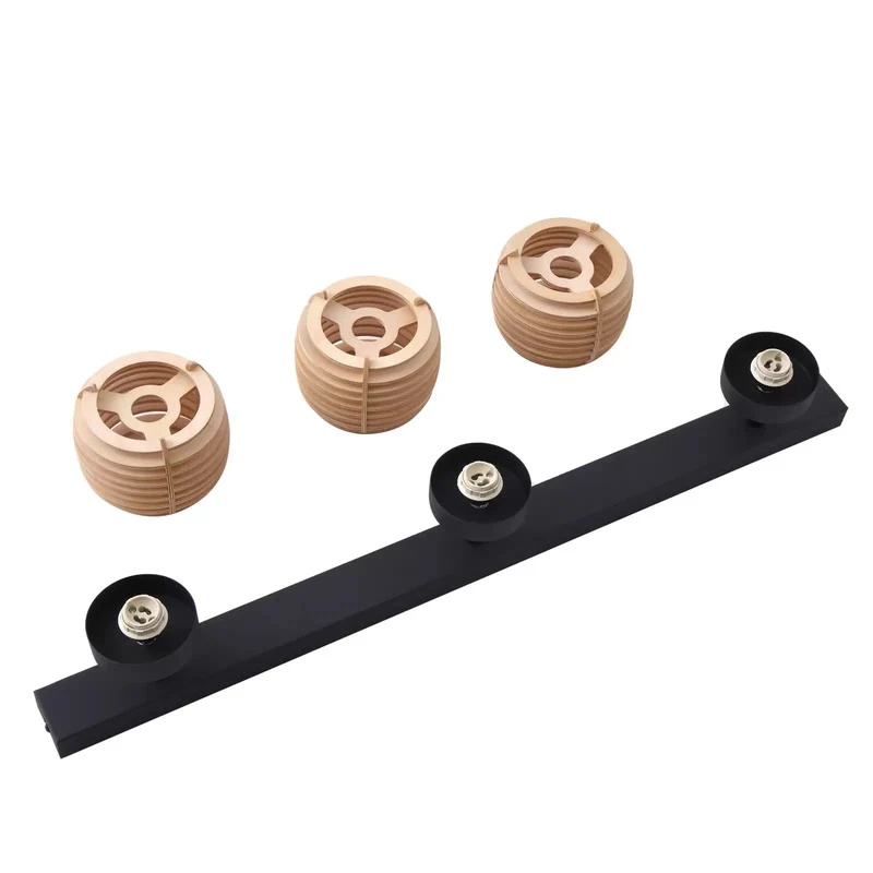 B-Ware Lindby Deckenleuchte Ediz, 3-flammig GU10 Holz 73 cm lang Deckenlampe Lampe Spot