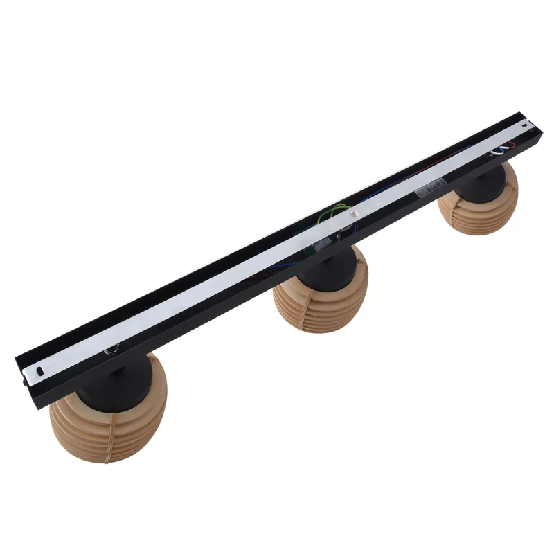 B-Ware Lindby Deckenleuchte Ediz, 3-flammig GU10 Holz 73 cm lang Deckenlampe Lampe Spot