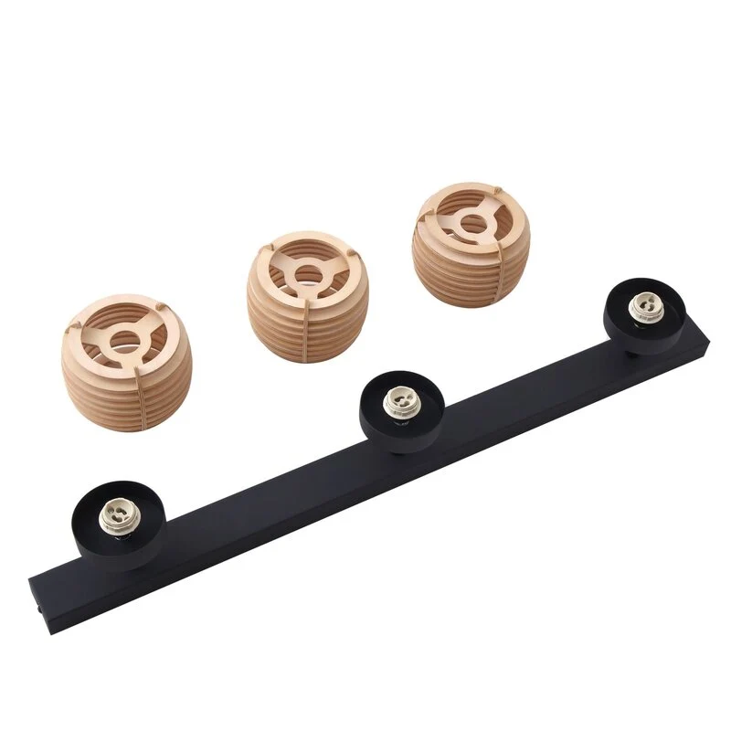 B-Ware Lindby Deckenleuchte Ediz, 3-flammig GU10 Holz 73 cm lang Deckenlampe Lampe Spot
