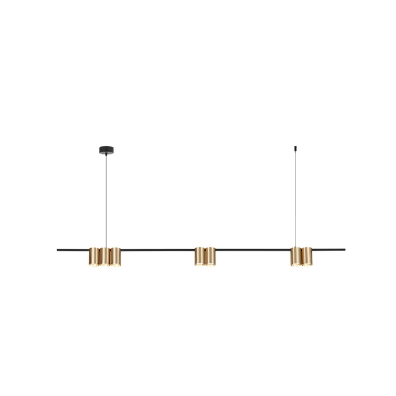 B-Ware Hängelampe Genesis Alu schwarz/gold 7 x GU10 Länge 150 cm Hängeleuchte Lampe