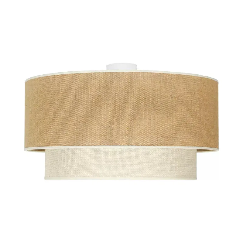 B-Ware Euluna Deckenleuchte Boho Jute naturbraun weiß Ø 60 cm Deckenlampe Lampe Leuchte