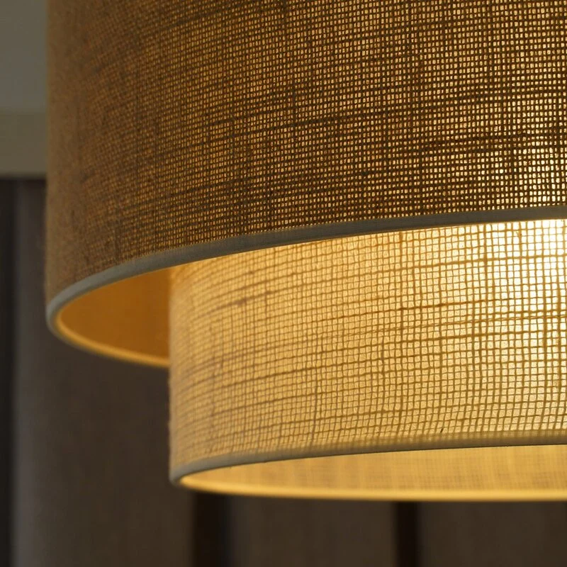 B-Ware Euluna Deckenleuchte Boho Jute naturbraun weiß Ø 60 cm Deckenlampe Lampe Leuchte