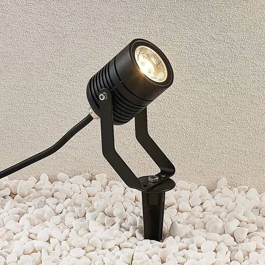 B-Ware Lindby LED-Außenstrahler Maris m. Erdspieß Gartenlampe Lampe Leuchte 4W schwarz