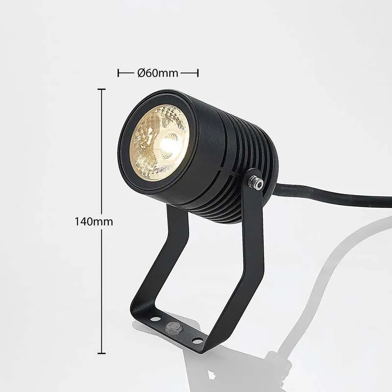 B-Ware Lindby LED-Außenstrahler Maris m. Erdspieß Gartenlampe Lampe Leuchte 4W schwarz
